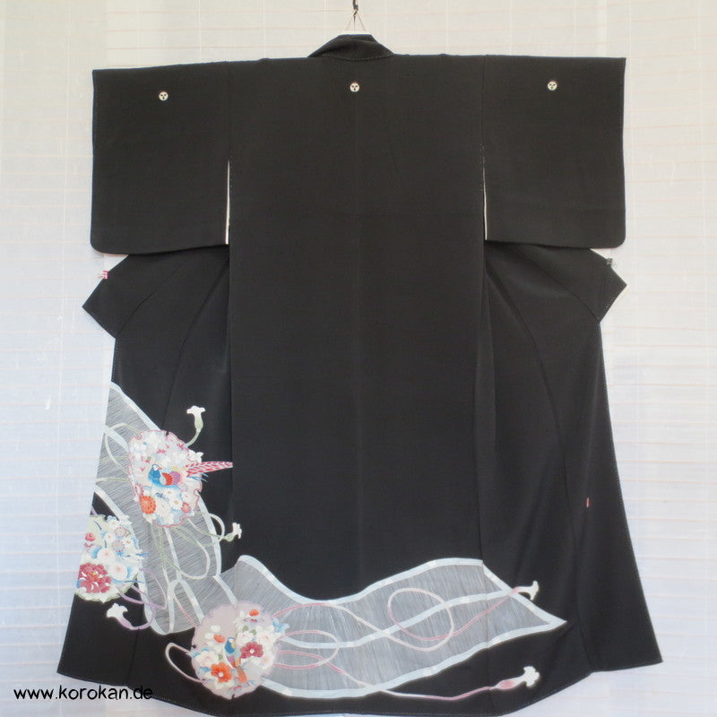 Bambusrollo / Spiegel Tomesode Seiden Kimono