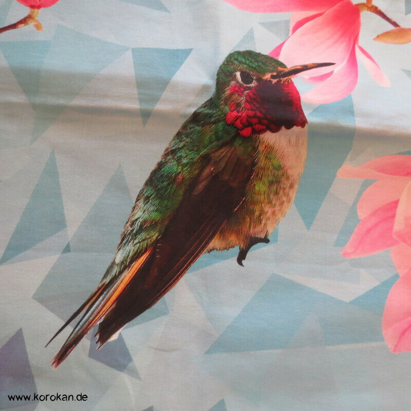 T Shirt Panel Kolibri Magnolien, Hibiskus