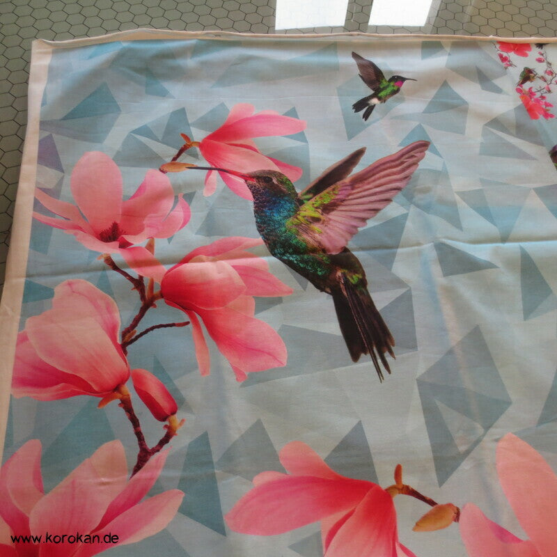 T Shirt Panel Kolibri Magnolien, Hibiskus