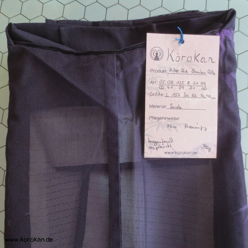 violetter Bambus Hitoe ungefütterter Kimono Sha Seide