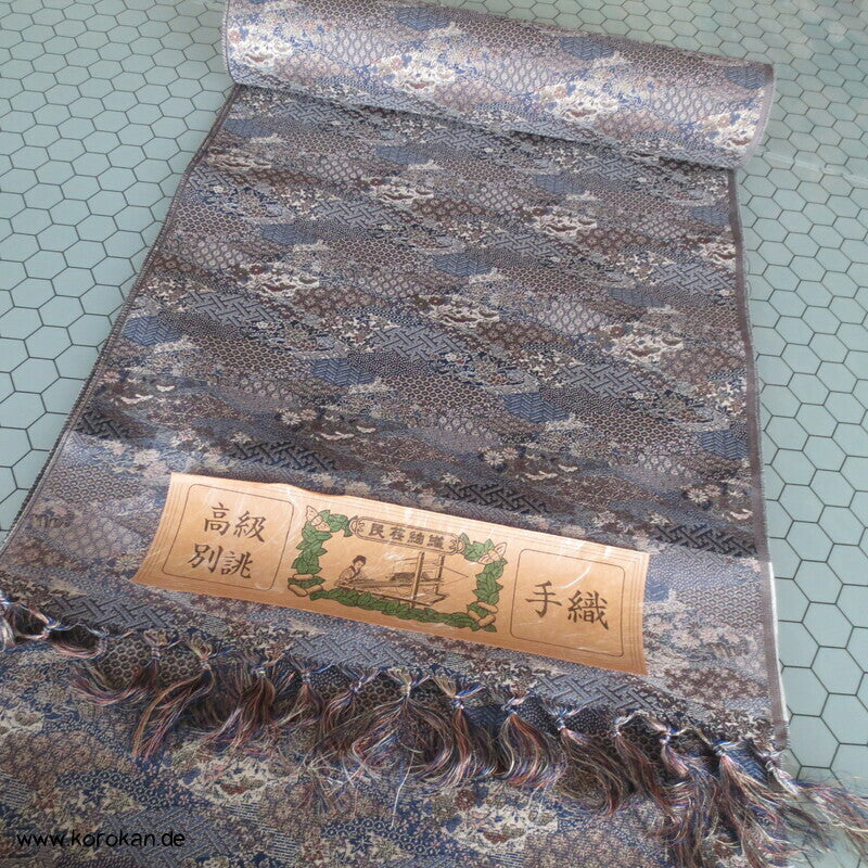Kiribame Steinplatten Mustermix Seiden Jacquard Kimono Tanmono Stoffrolle
