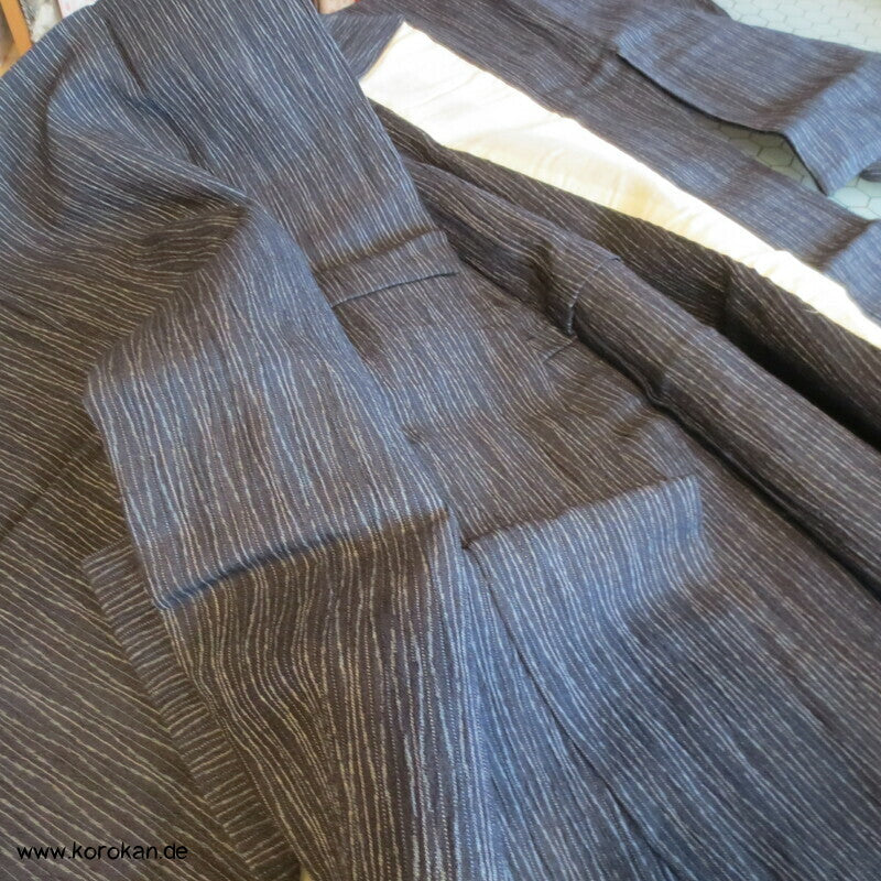 Tatewaku Streifen Jofu Hanf Hitoe Kimono