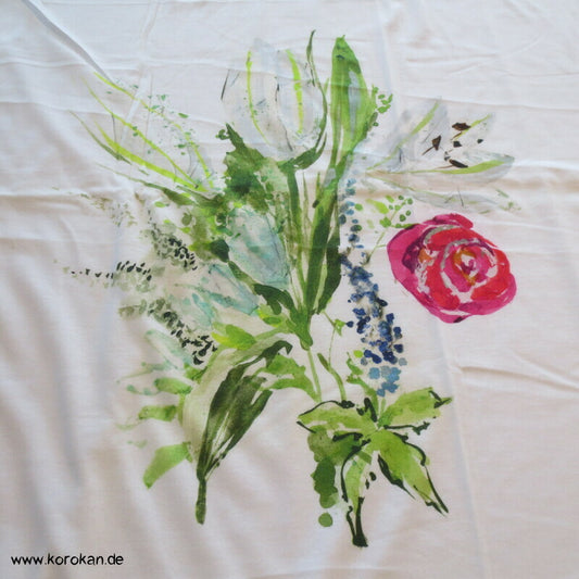 Baumwolljersey Blumenstrauß Panel