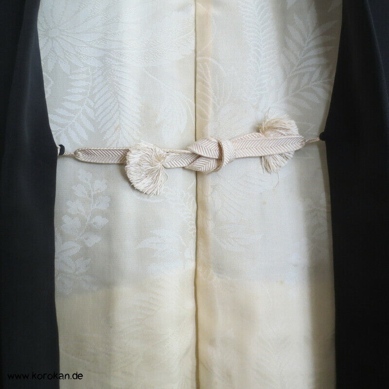gestickte Hime Prinzessinnen Haori Kimono Jacke - Schwarz