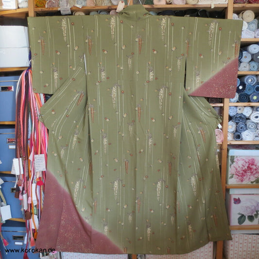 Homongi Seiden Kimono Fuji Wisteria allover