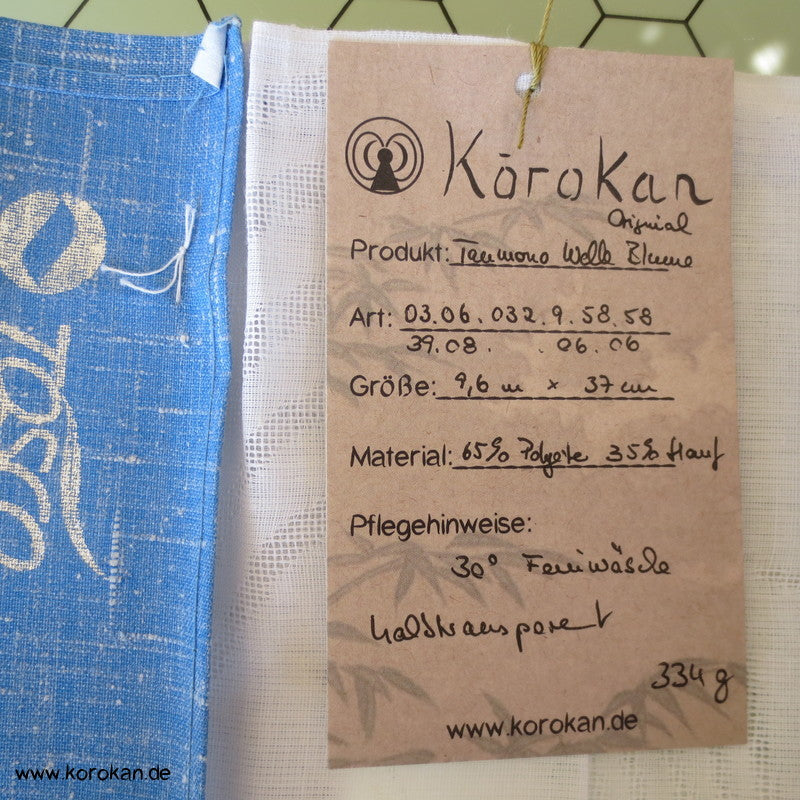 Wellen Blüten Drehergewebe halbtransparenter Juban Tanmono