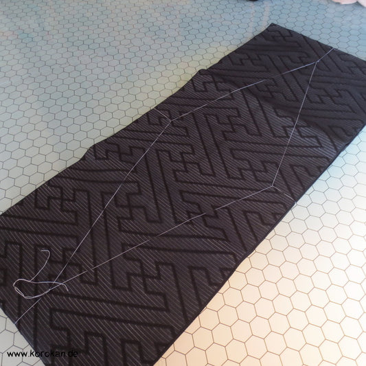 schwarzer Sayagata Sommer Nagoya Obi - Rho Seide, originalgeheftet