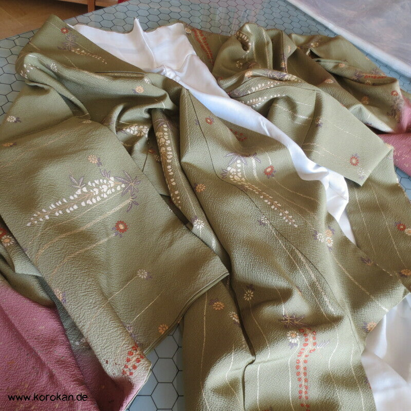 Homongi Seiden Kimono Fuji Wisteria allover