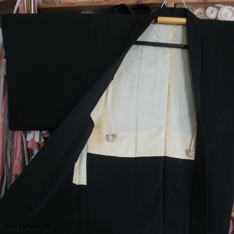 gestickte Hime Prinzessinnen Haori Kimono Jacke - Schwarz