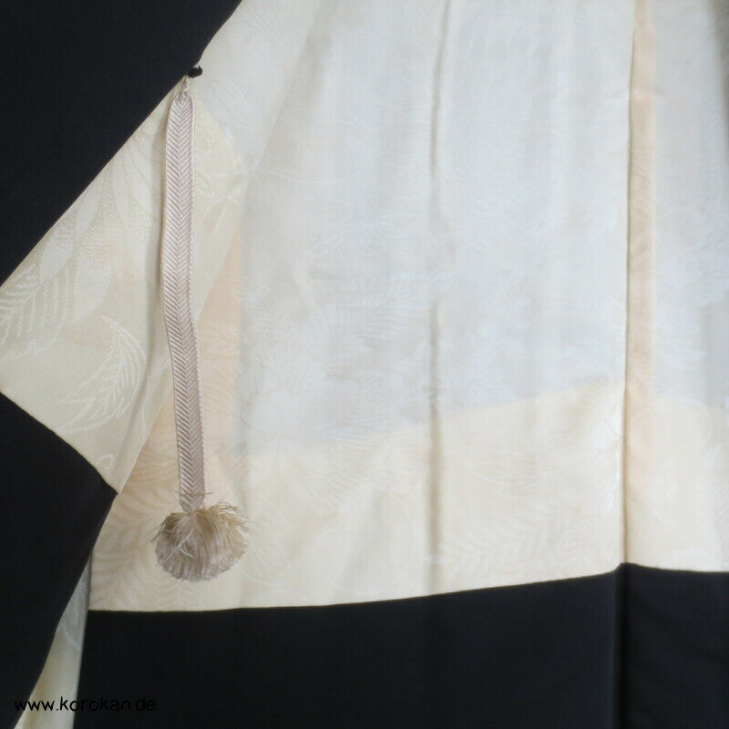 gestickte Hime Prinzessinnen Haori Kimono Jacke - Schwarz