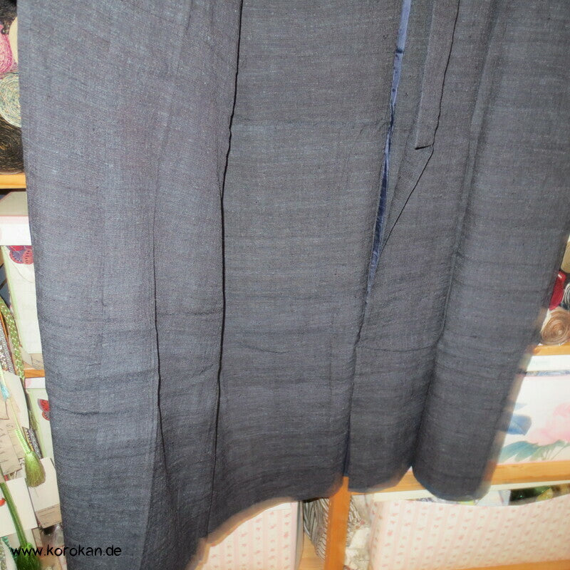 japanischer anthrazit Wildseiden Hitoe Männer Kimono