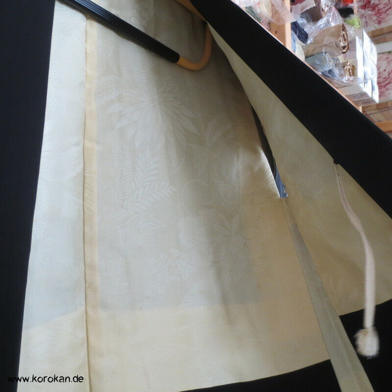 gestickte Hime Prinzessinnen Haori Kimono Jacke - Schwarz