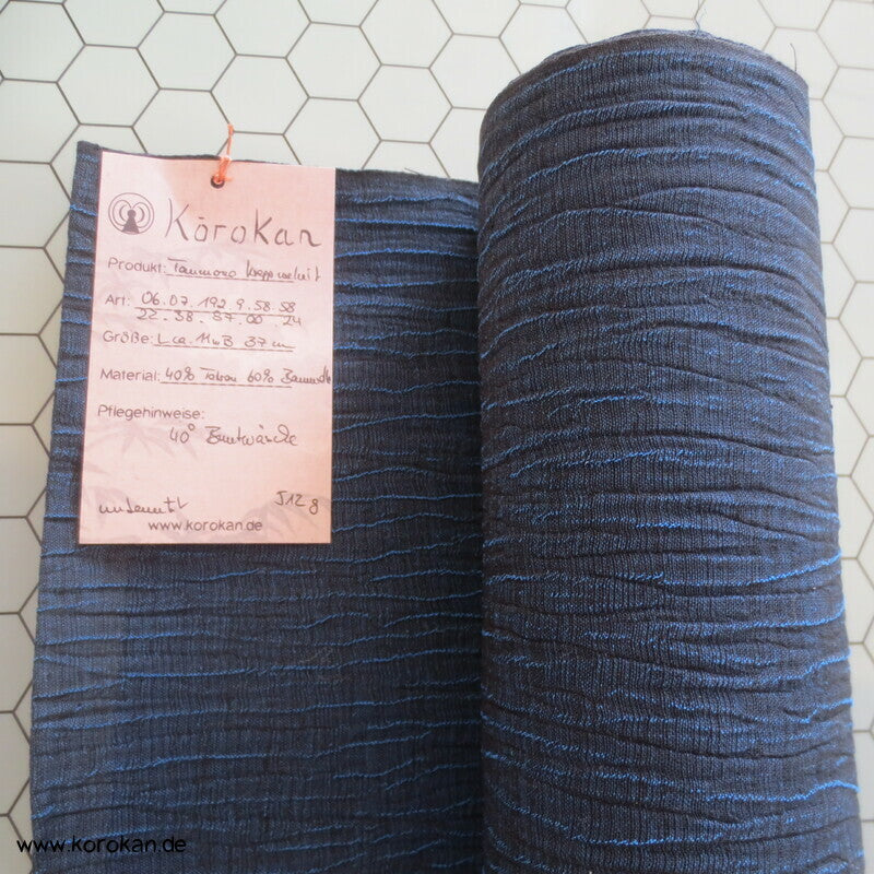 blaumelierter Krepp Sommer Kimono Tanmono