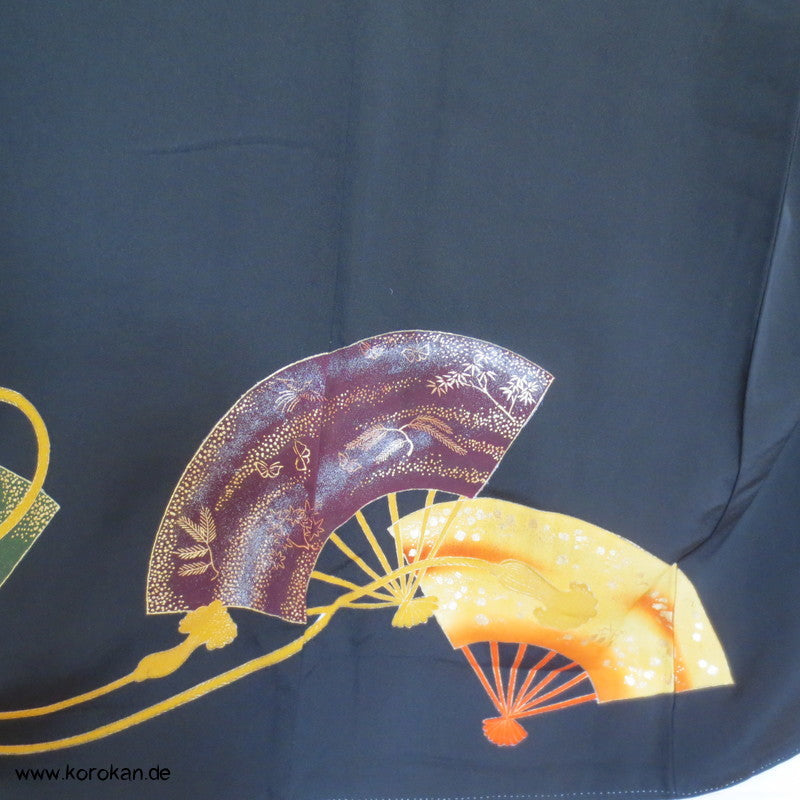 Phönix auf Fächer Tomesode Seiden Kimono