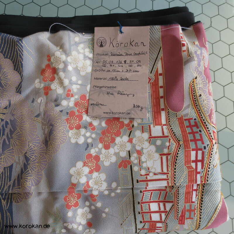 Tomesode Landschaft mit Kranichen Seiden Karieba