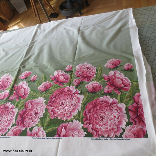 Baumwolljersey Päonien Bordüre, Stenzo