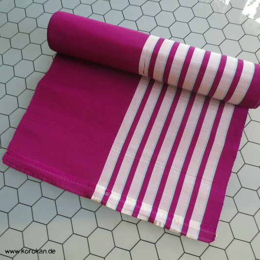 pflaumenpink mit Streifen Obi Seidenrips