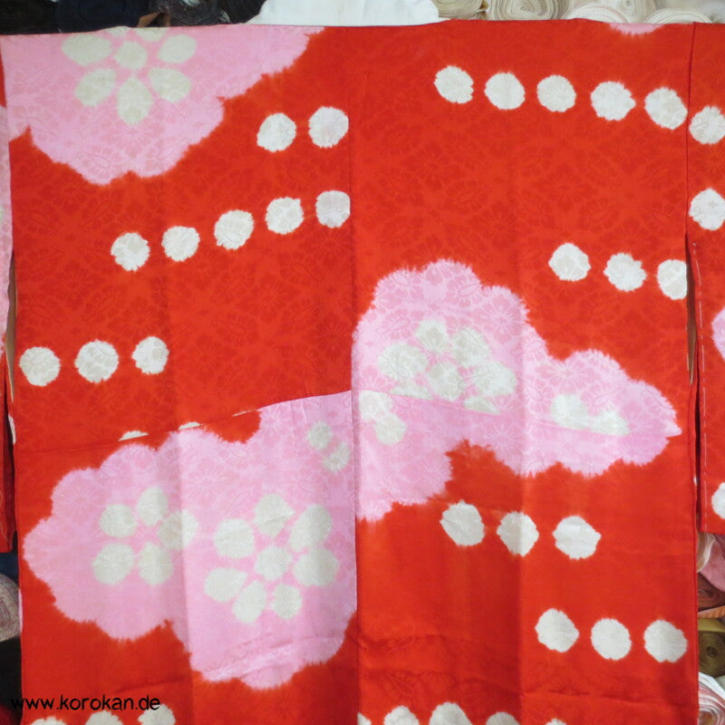 Wolken Shibori Seidendamast Juban Kimono