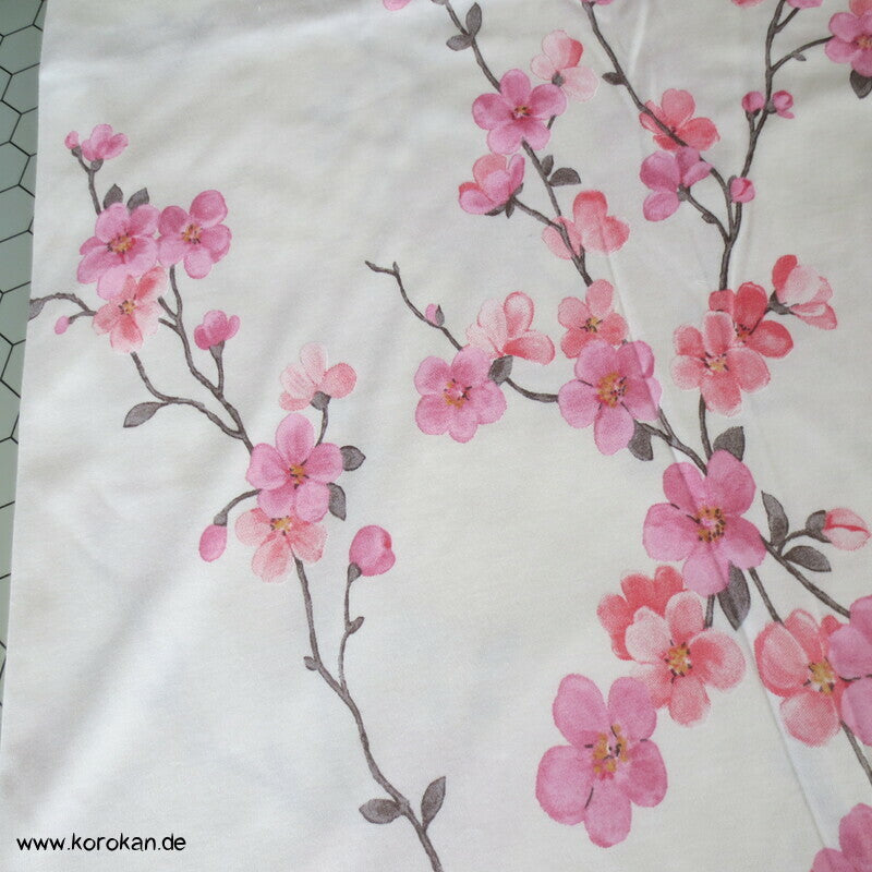 Kirschzweige Sakura Interlock Baumwoll Jersey