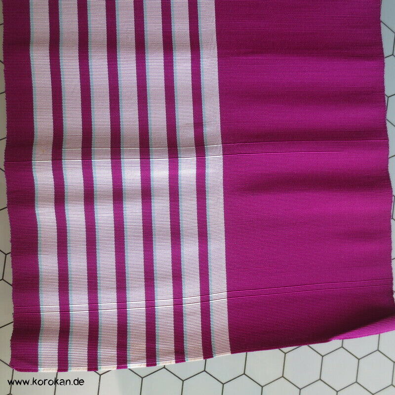 pflaumenpink mit Streifen Obi Seidenrips