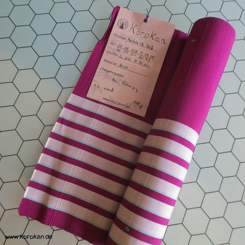 pflaumenpink mit Streifen Obi Seidenrips