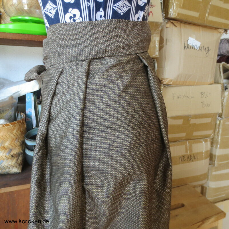 Hakama artige Hose, Kasuri Tsumugi Seide