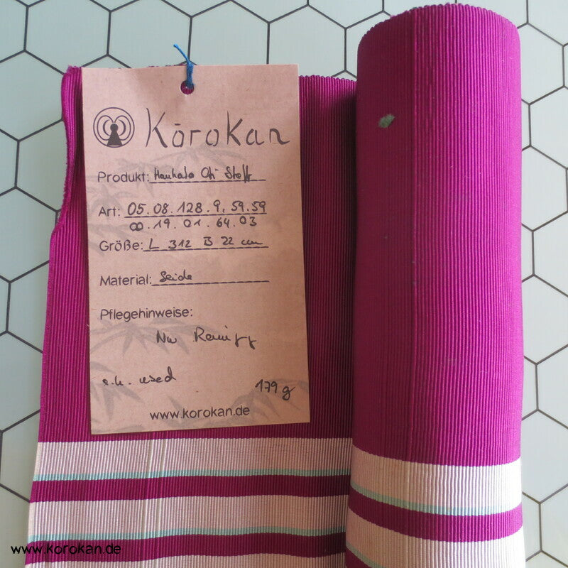 pflaumenpink mit Streifen Obi Seidenrips