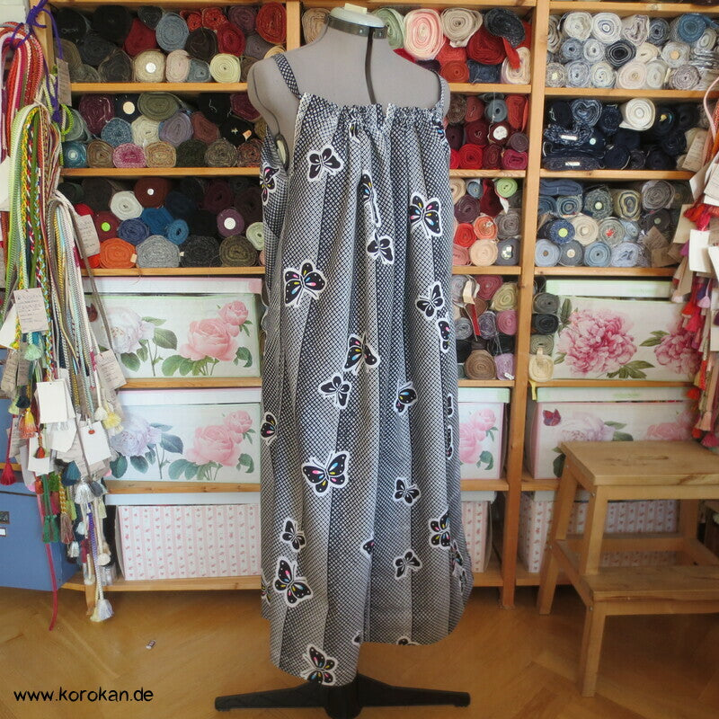 Hochsommer / Strand Kleid aus Yukata Baumwolle, Schmetterlinge, Gr. L