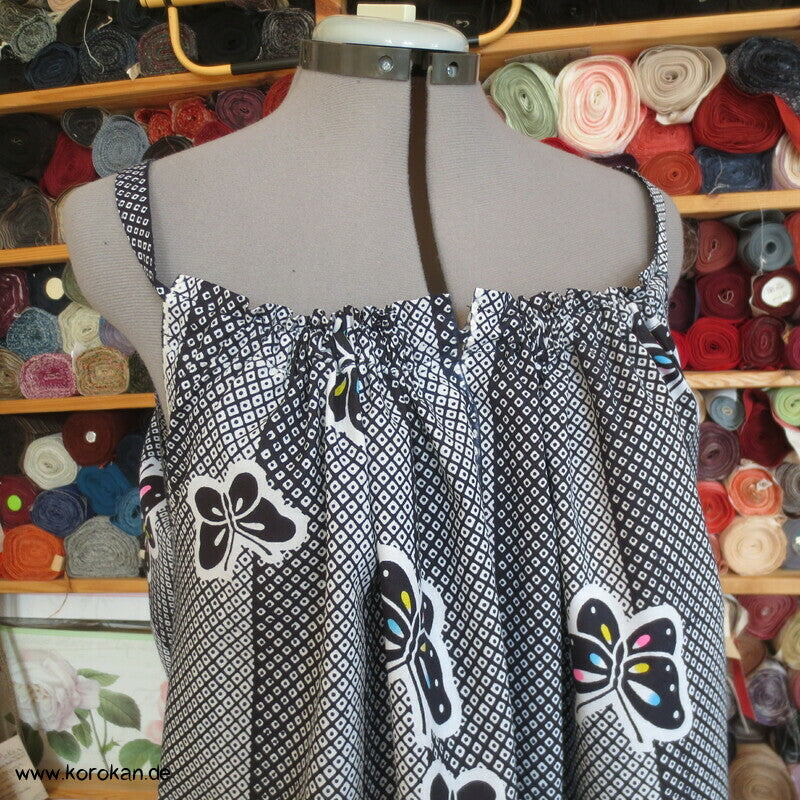 Hochsommer / Strand Kleid aus Yukata Baumwolle, Schmetterlinge, Gr. L