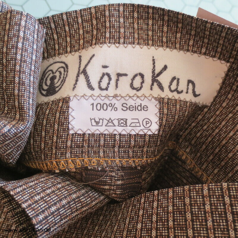 Hakama artige Hose, Kasuri Tsumugi Seide