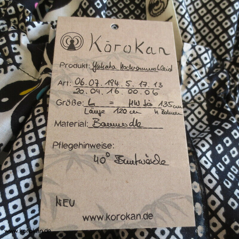 Hochsommer / Strand Kleid aus Yukata Baumwolle, Schmetterlinge, Gr. L