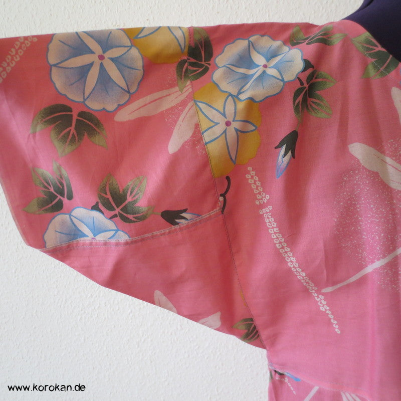 Libelle und Ackerwinden Yukata Baumwolle Zero Waste Kosode Sommerkleid