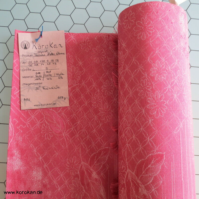 Blätter, klassische Muster Seide / Wolljacquard Kimono Tanmono