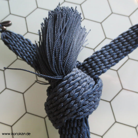 dunkelblaue Seide Haori Himo für Männer