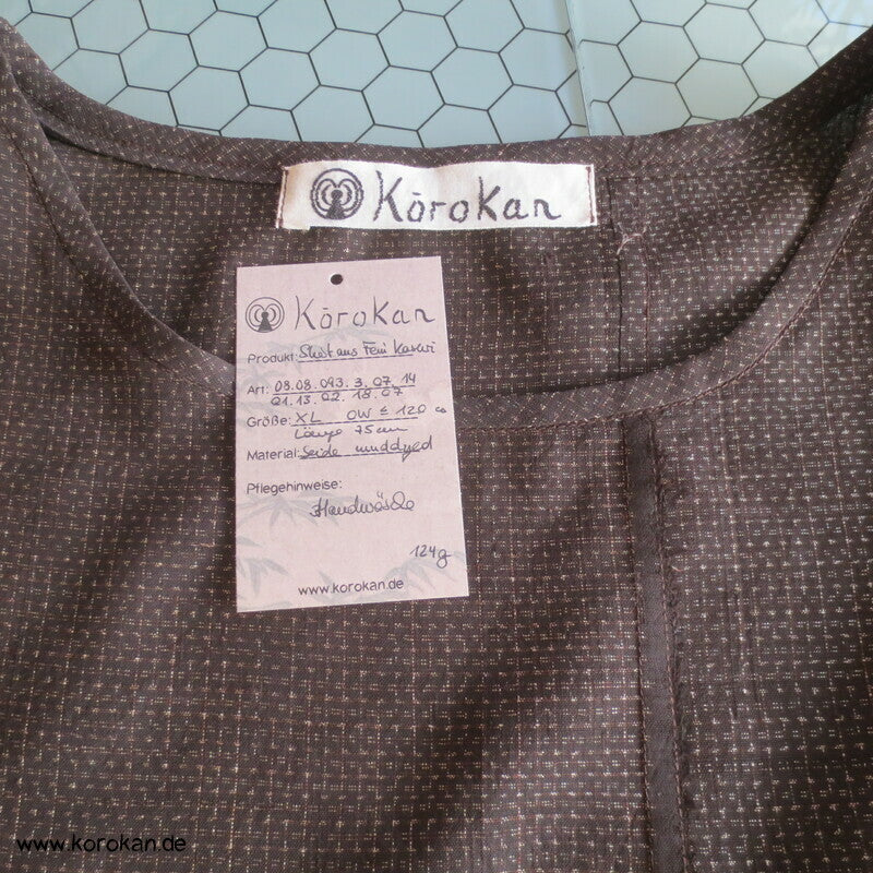 Blusen Shirt aus fein Kasuri Araihari Kimono Seide