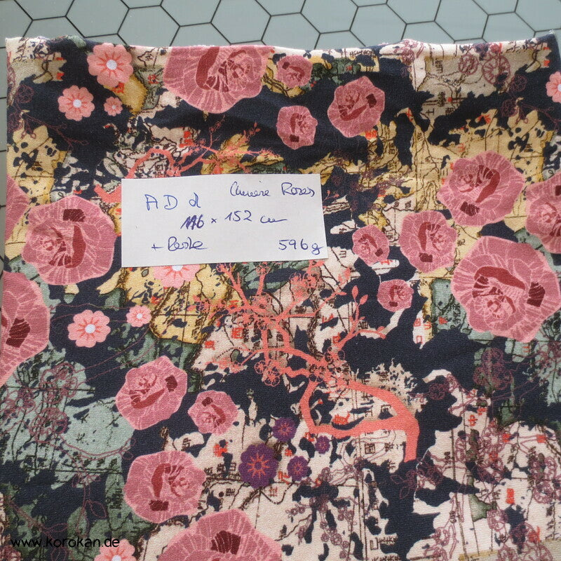 Chinese Roses Baumwoll Jersey Stoff