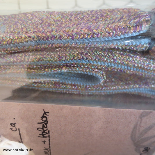 lila silber Obijime in Holz - Geschenkbox