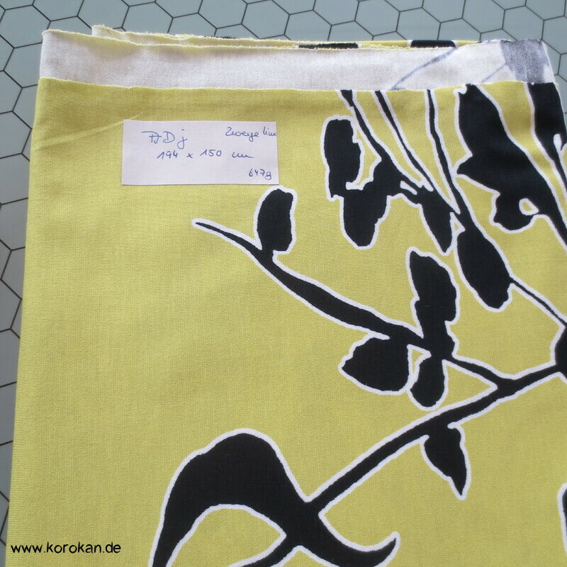 Schattenriss Zweige auf lime Baumwoll Jersey