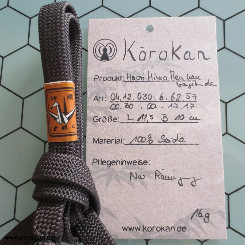 Seide, dunkelbraun Haori Himo für Männer