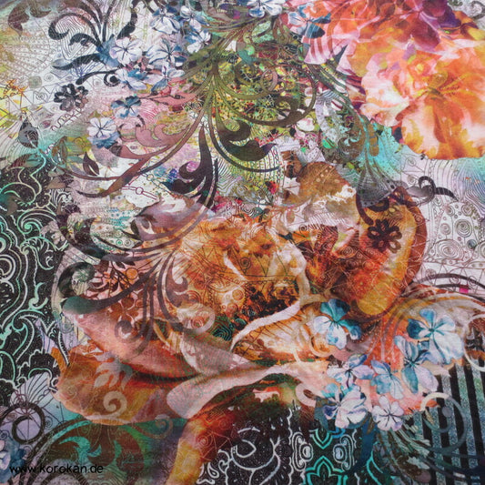 wilde Muster Viscose Jersey Stoffrest