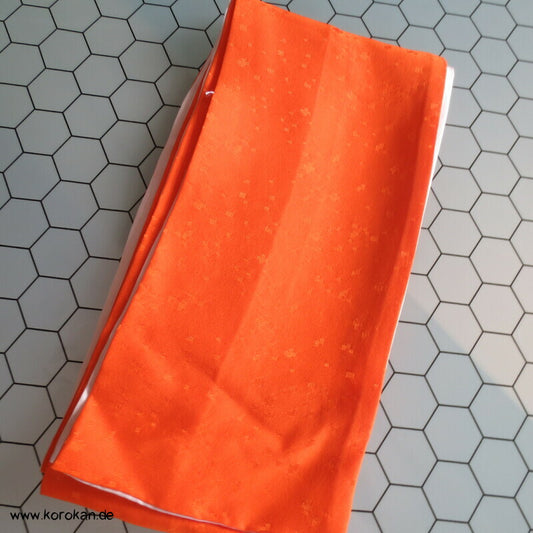 orangener HanEri, Seidendamast, weiß gefüttert