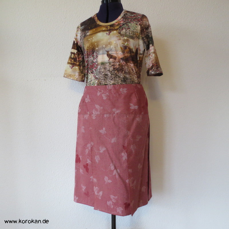 Blätterjacquard Wolle/ Seide/ Cupro Sattelrock