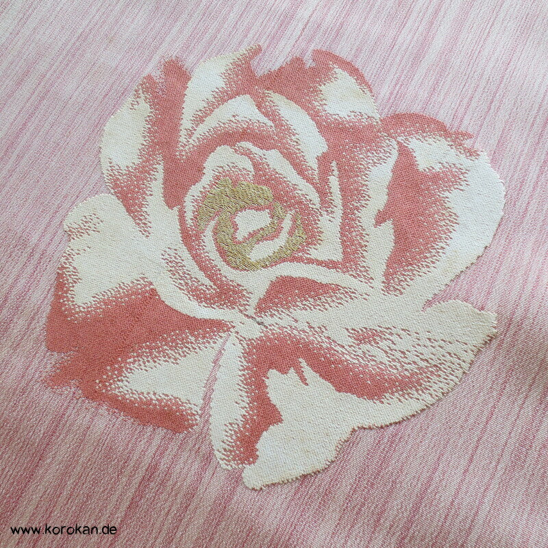 Tanmono Ori Rose auf Streifen - Seide Lurex
