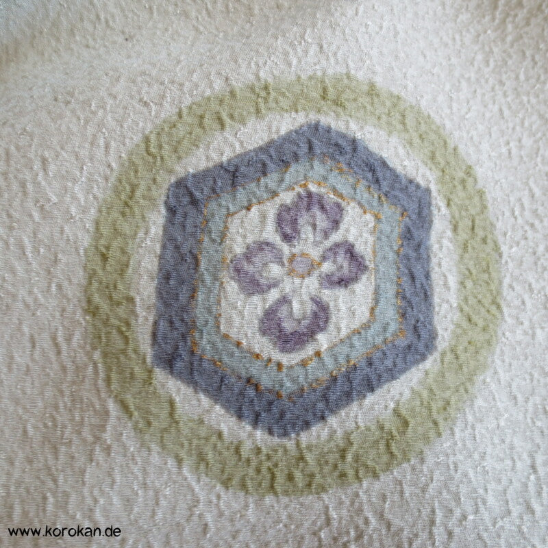 handgemalte Rondelle 2 Stücke eines Ebatoki - ungenähter Kimono