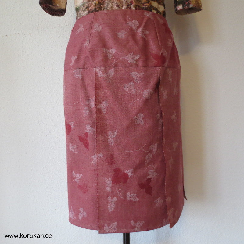 Blätterjacquard Wolle/ Seide/ Cupro Sattelrock