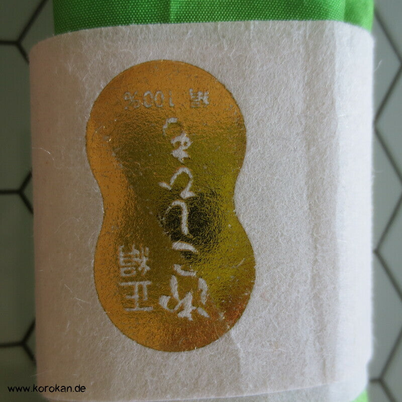 Shibori Seidenpongé, grün - rosa Himo - Bindeband, Seide
