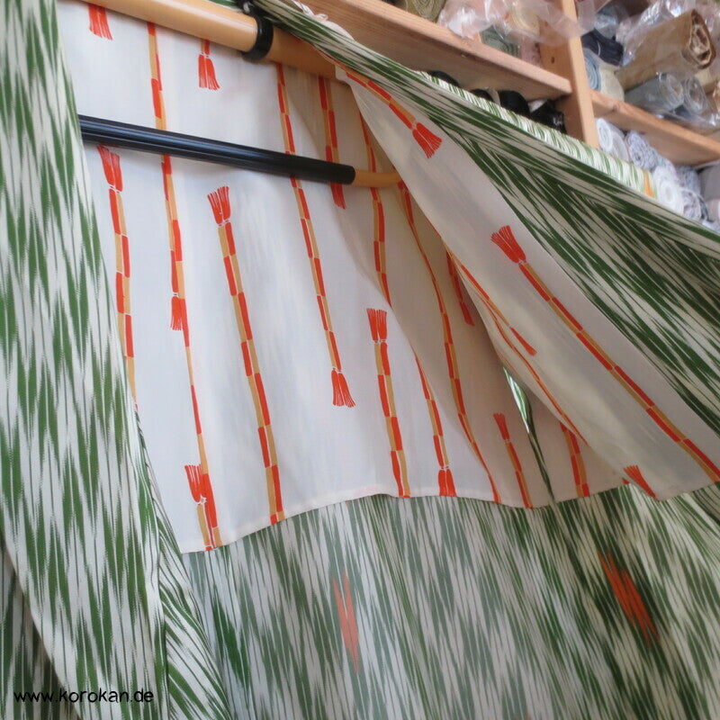 Pfeilmuster Kasuri Seide Michiyuki Japan Kimono Regenmantel