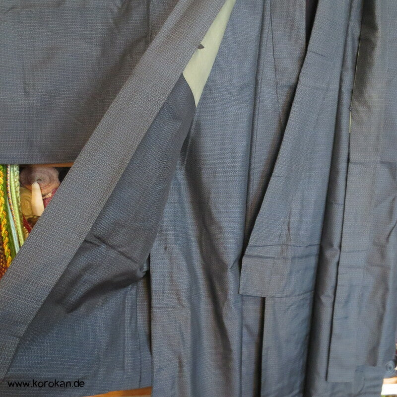 Oshima Tsumugi Seide Kimono + Haori Ensemble