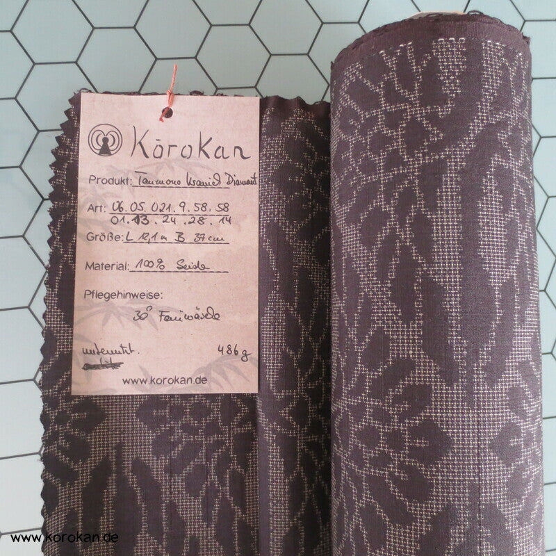Kranich Diamantrauten Kasuri Tsumugi Seide