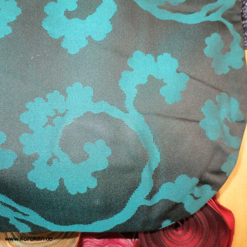 türkise Arabesken Michiyuki Seiden Kimono Mantel